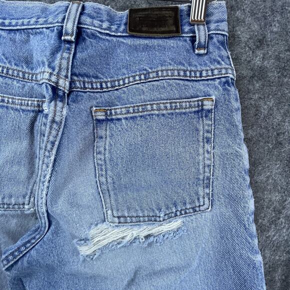 Vintage L.L.Bean Jeans Womens 6P Blue Denim Straight Taper Ripped Distressed - Picture 5 of 10